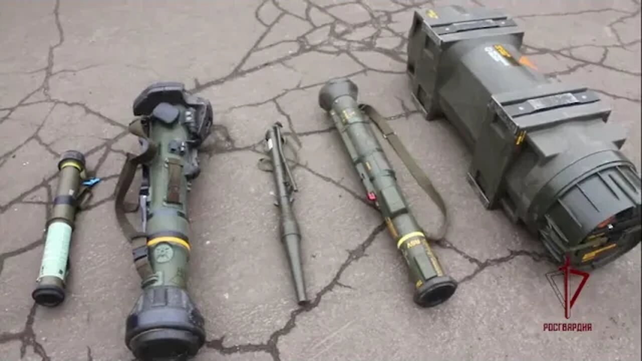 Captured NLAW and other western donated anti tank weapons