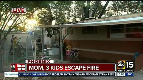 Mom, three kids escape Phoenix fire