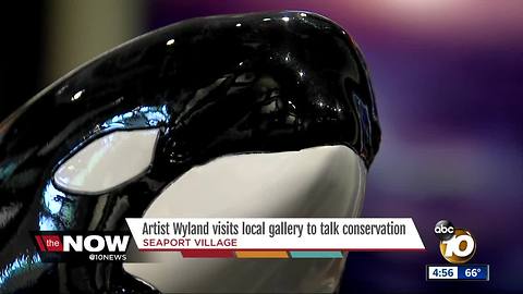 Artist Wyland visits Seaport Village gallery to talk conservation