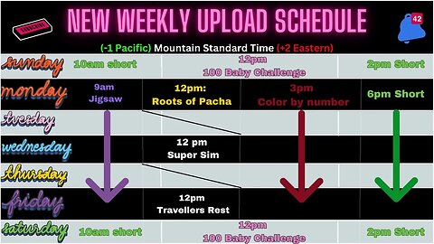 New Upload Schedule!