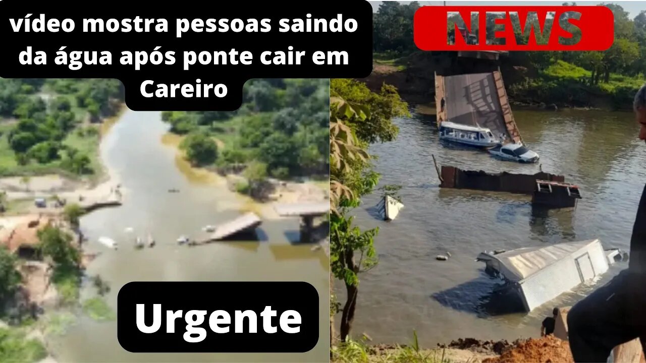 Amazonas pessoas saindo da água após ponte cair em Careiro { VÍDEO }