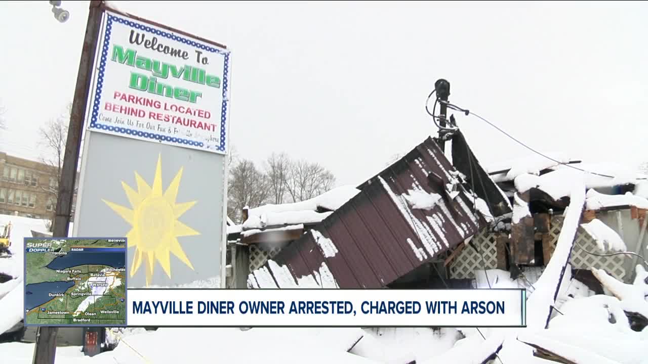 Owner of Mayville Diner arrested, charged with arson after massive fire