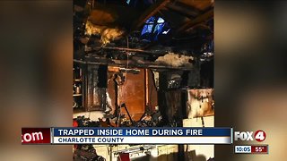 Trapped inside home during fire