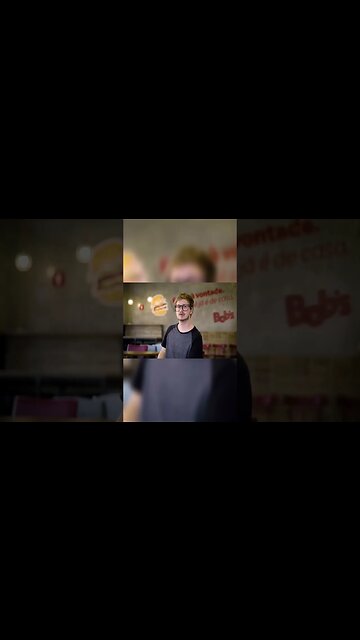 Piloto de propaganda do Bob's com Gustavo Scat