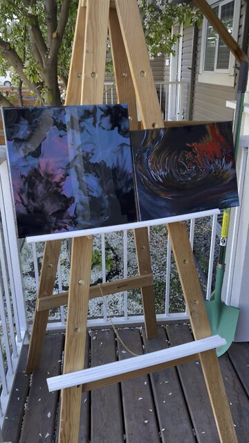 SALE #30 Moody Blue Black Chaos and a Jiggle Pour