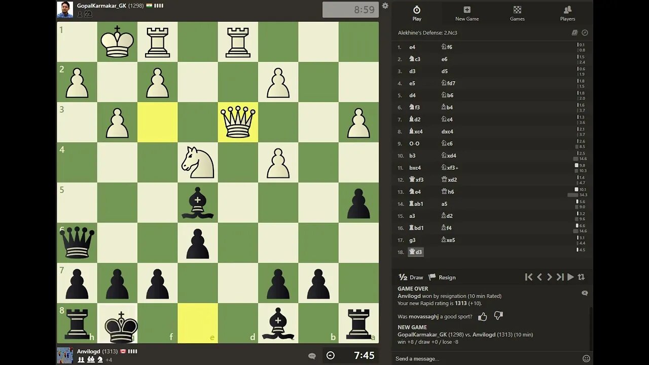 Daily Chess play - 1313 - Opponents blundering their Queens