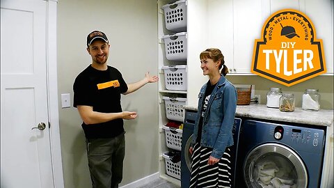 DIY Laundry Basket Shelf | 6 Baskets in 18" of Space!!