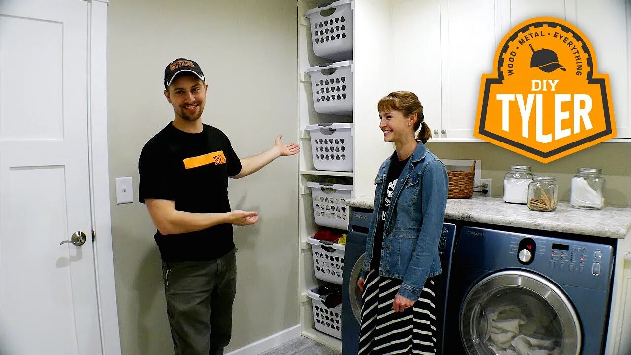 DIY Laundry Basket Shelf | 6 Baskets in 18" of Space!!