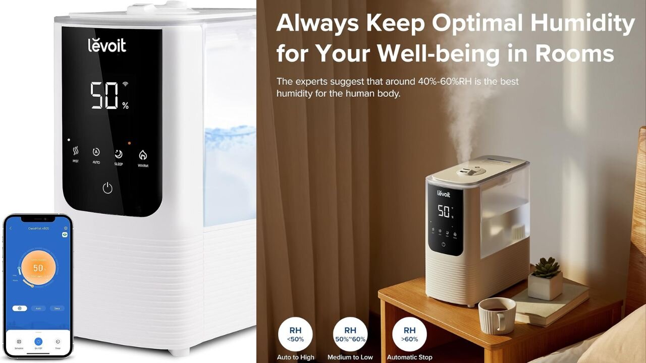 KEEP OPTIMAL HUMIDITY FOR YOUR WELL-BEING IN ROOMS