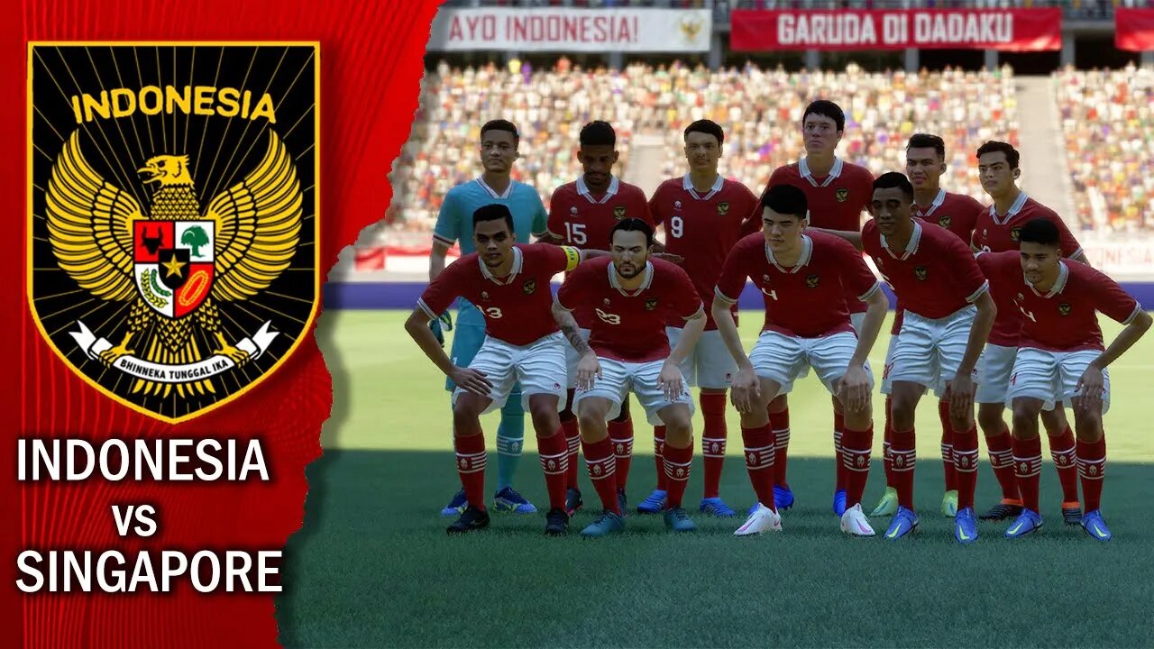 Uji Coba 2023 | Indonesia vs Singapore | Fifa 22 Gameplay