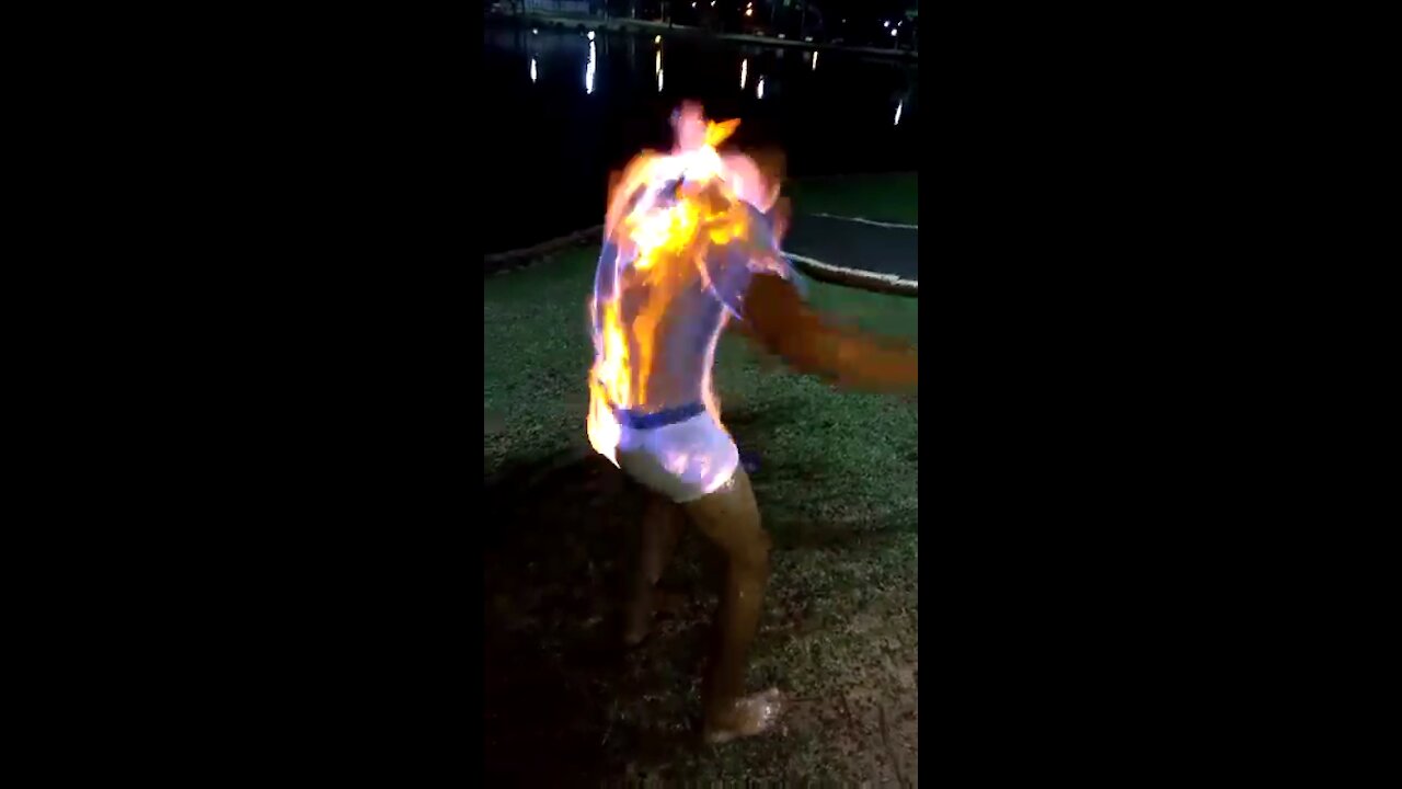 This man is on fire