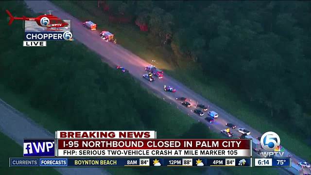 Crash shuts NB I-95 in Martin County