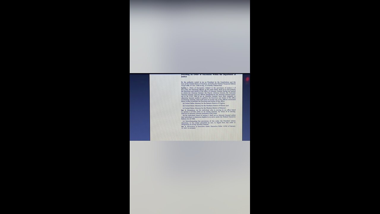 EO 13775 Providing an Order of Succession Within the Department of Justice