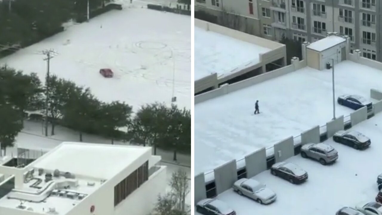 Texans hilarious make the most of freak snowstorm