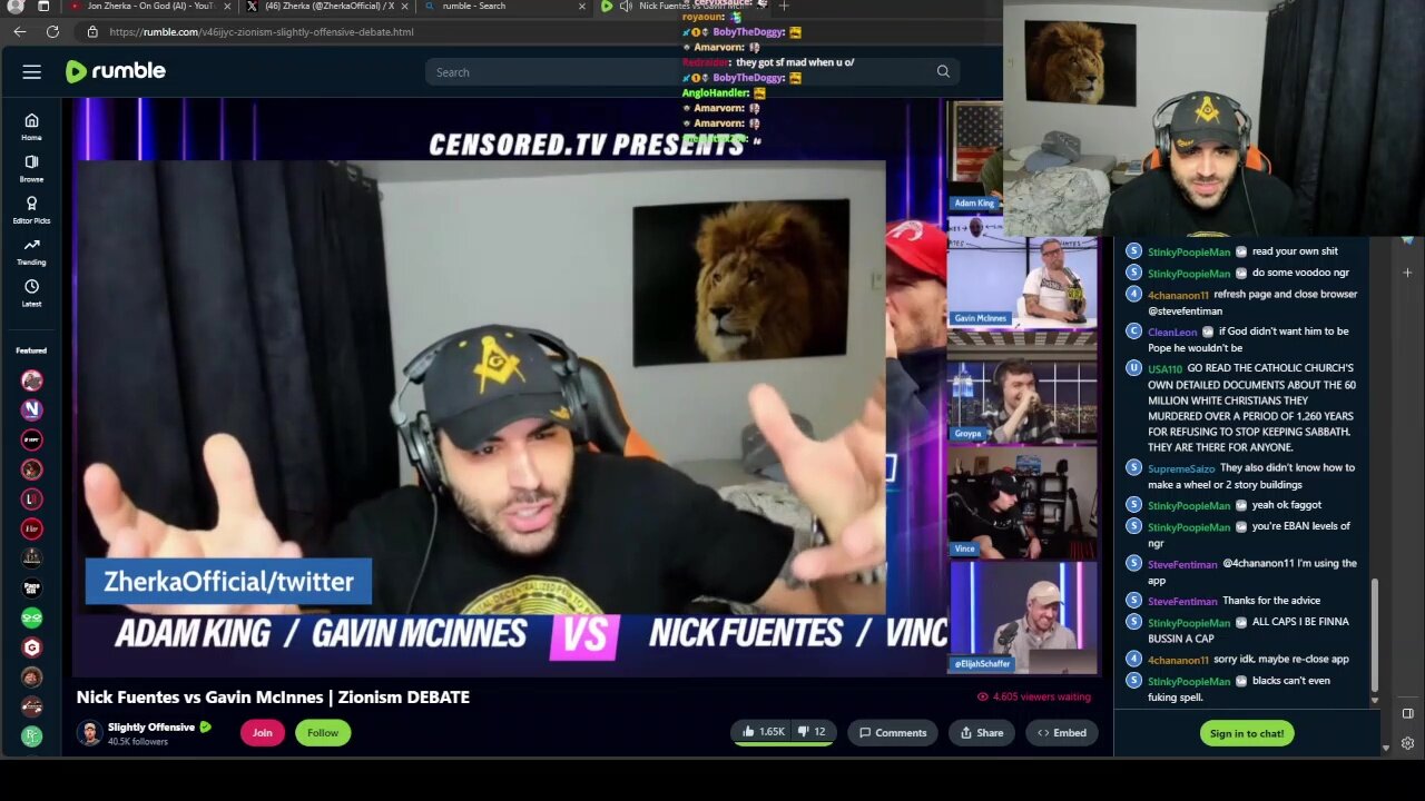 Zherka X Nick Fuentes X Gavin Mcinnes｜Zionism Debate｜Monkey Stream #16 - 1-14-2024 (Pt.2)