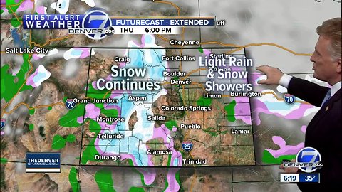 Few showers possible in Denver as snow piles up in the mountains