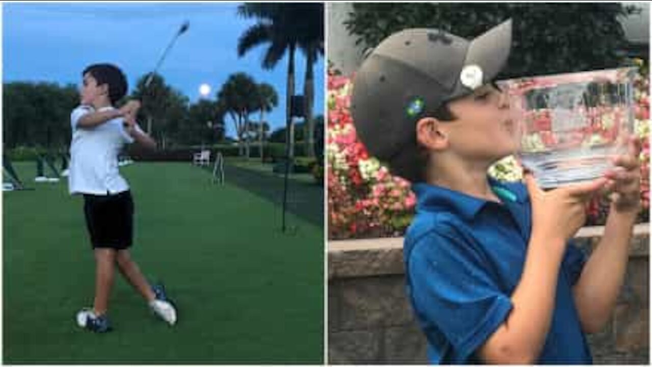 Buca perfetta, bimbo si dimostra un prodigio del golf