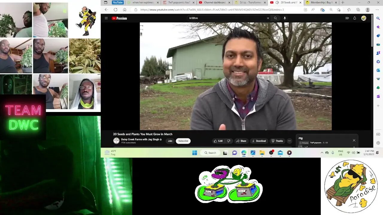 team DWC review items to plant in march