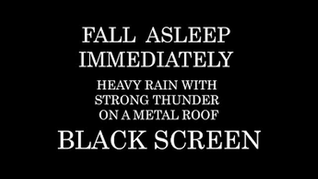 HEAVY Rain on a metal roof With STRONG Thunder For Help to SLEEP | Insomnia | Study | Black Screen