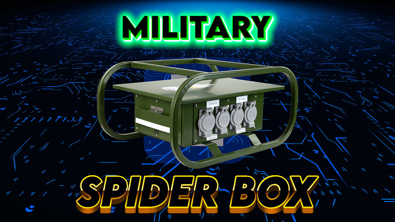 Heavy Duty Military Spider Box - 208/120V 3-phase - 60A Class L Inlet/Outlet, (7) Receptacles