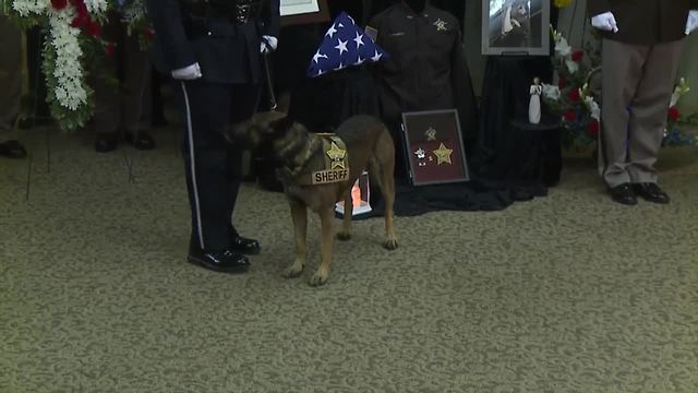 Brik at memorial service for Deputy Pickett