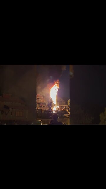 Dragon catches on fire during a Fantasmic show at Disney Land in Anaheim, California. part 2