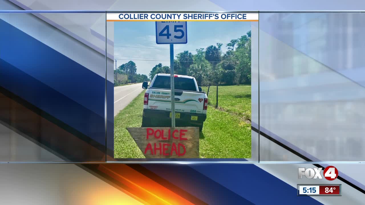 Speed trap foiled by handmade sign in Collier County