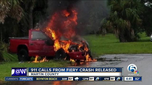 911 calls released after Martin County driver rescued from fiery crash