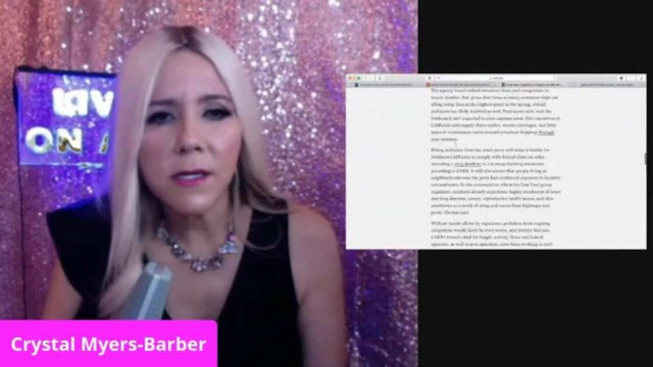 Crystal talking about how the cargo ships are impacting us all