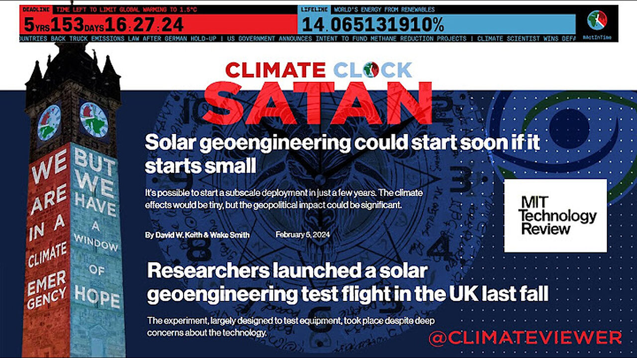 ClimateViewer: Geoengineering Climate Clock Countdown to 2030! 2-18-2024