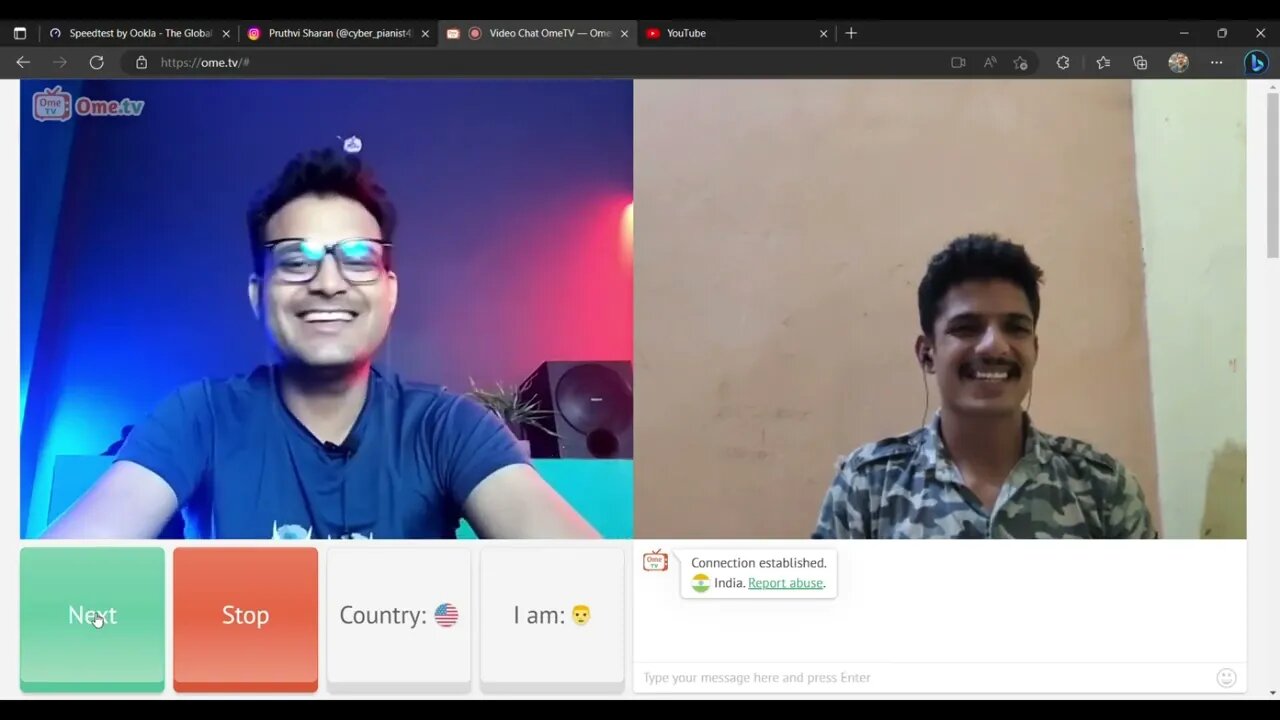 talk about indians respect on omegle and ometv or on similar platforms