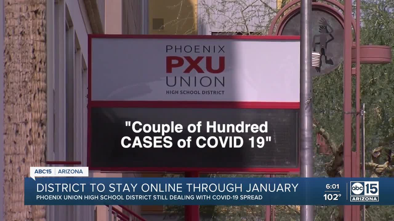 Phoenix school district to stay online through January