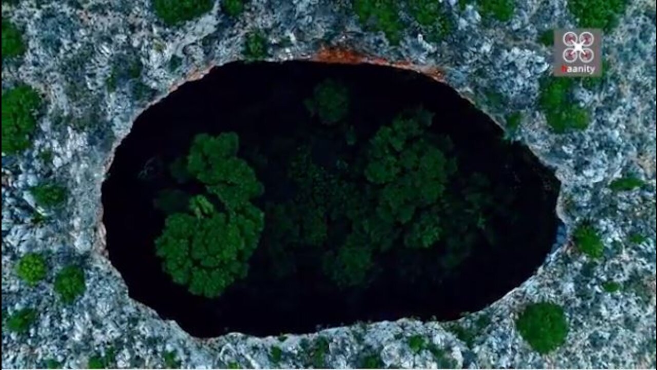 The eerie "Black Hole" in Mani Desert, Greece