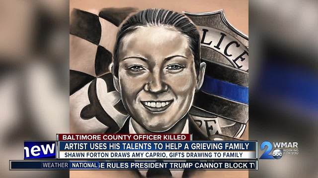 Local artist draws breathtaking portrait of fallen Baltimore County Officer Amy Caprio