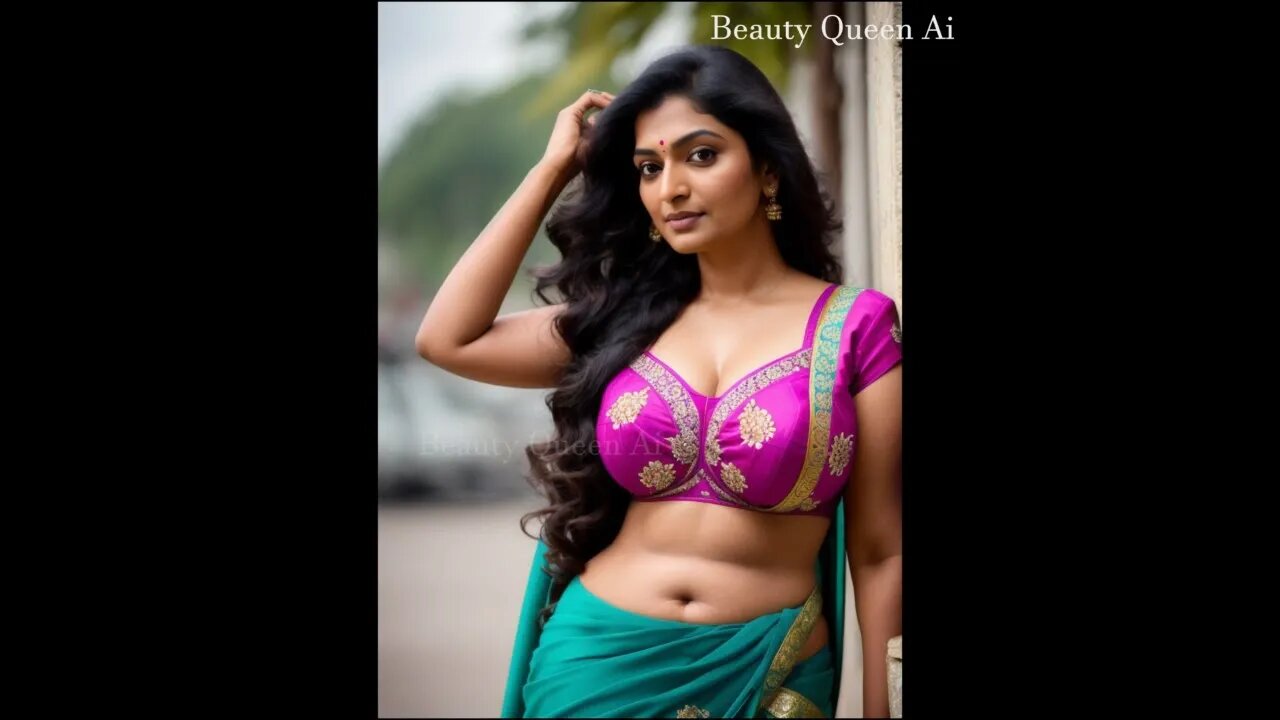 Indian Beautiful 40 Years Old Woman Look Book | Indian Woman Saree Fashion Look AI Generate