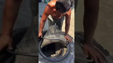 How to double tire to single tire - Oddly satisfying video #shorts