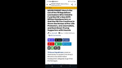 Here is the List of the 70 Republican Lawmakers Who Voted to Fund the FBI’s New Headquarters