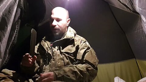 Ambient sound of the rain in the tent. small vlog 25th March 2023