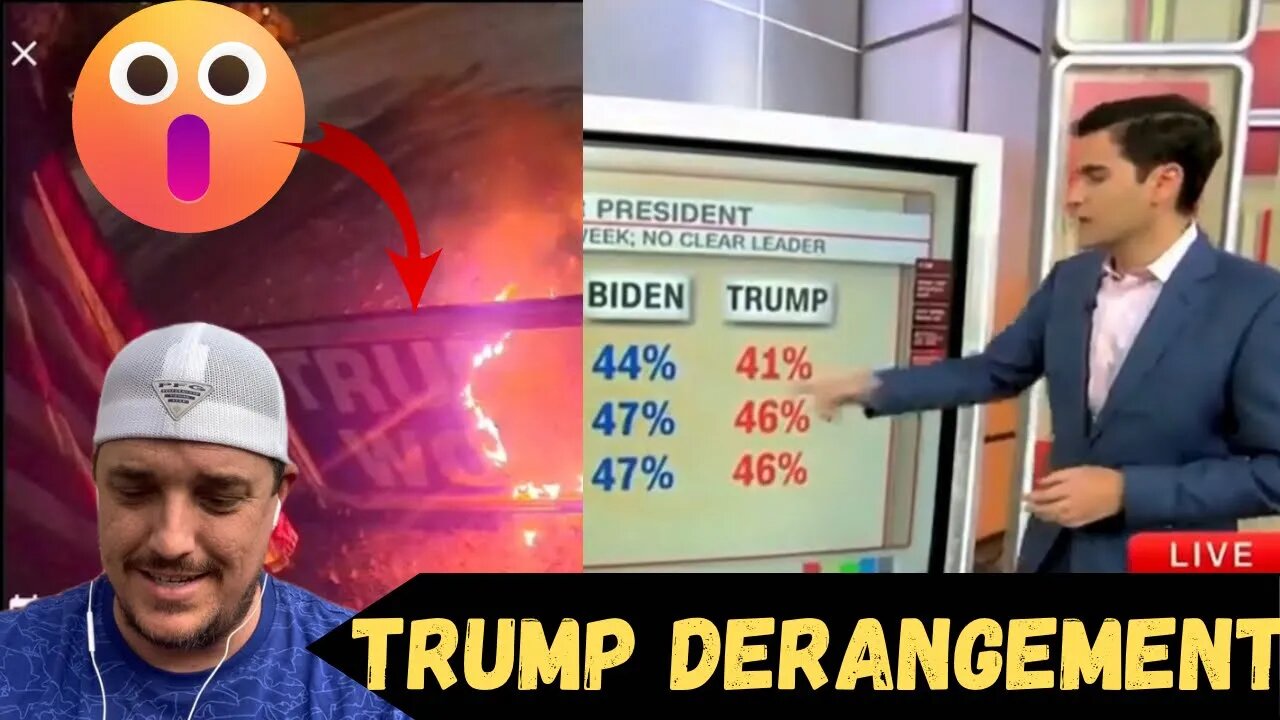 Deranged Leftist Burns Trump Flag 🇺🇸 CNN Crushed by Election Polling