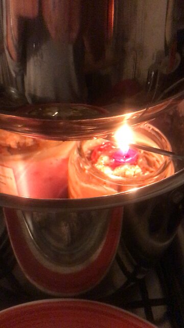 If you have run out of money for gas at home : big pot, 2 candles and 2 metal bbq sticks