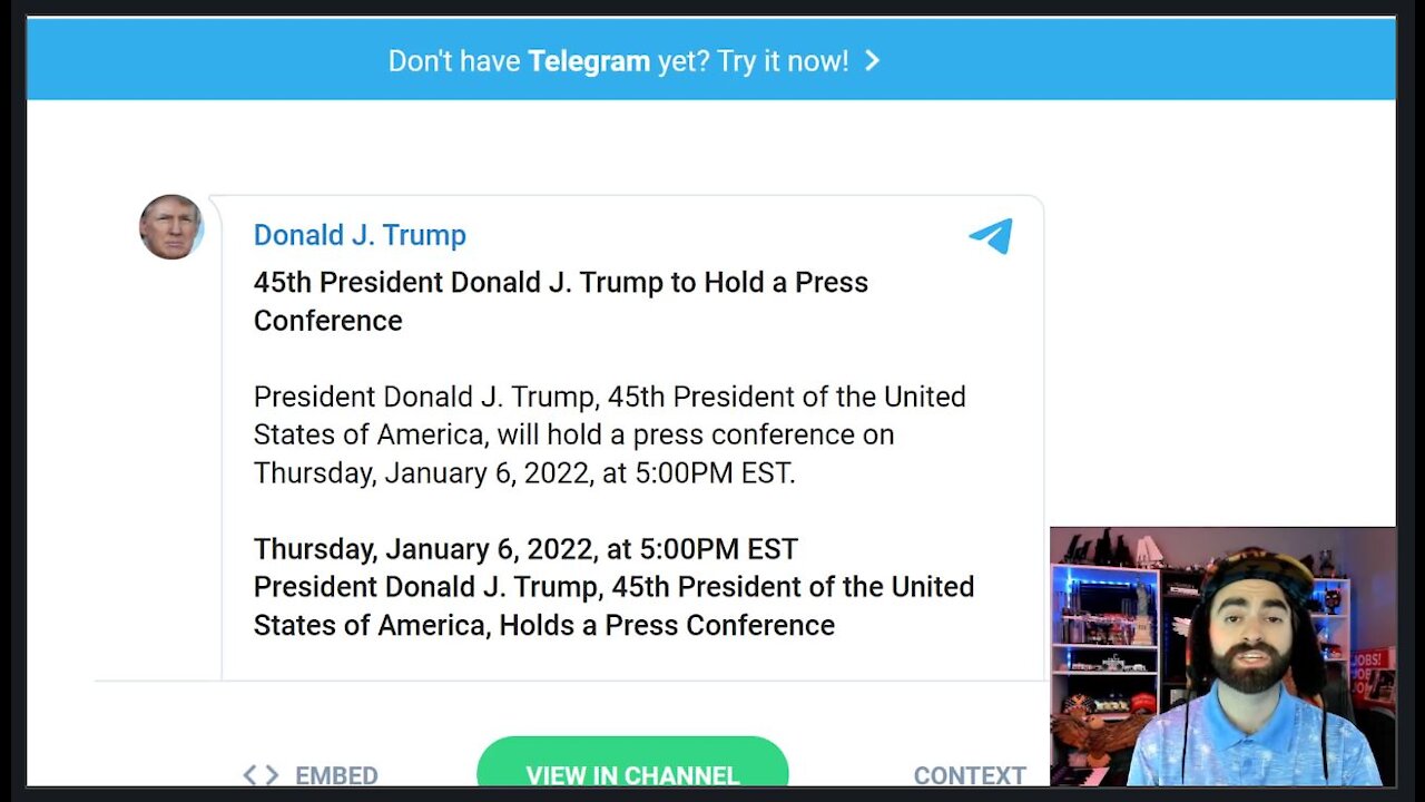 Donald J. Trump To Speak On January 6th, 5PM EST