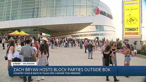 Zach Bryan hosts block parties outside BOK