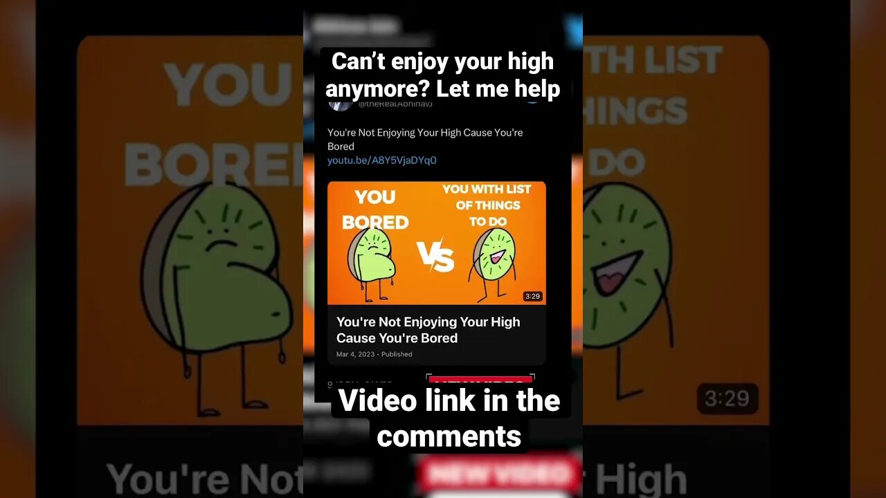 A video that’ll help if you’re not enjoying your high anymore