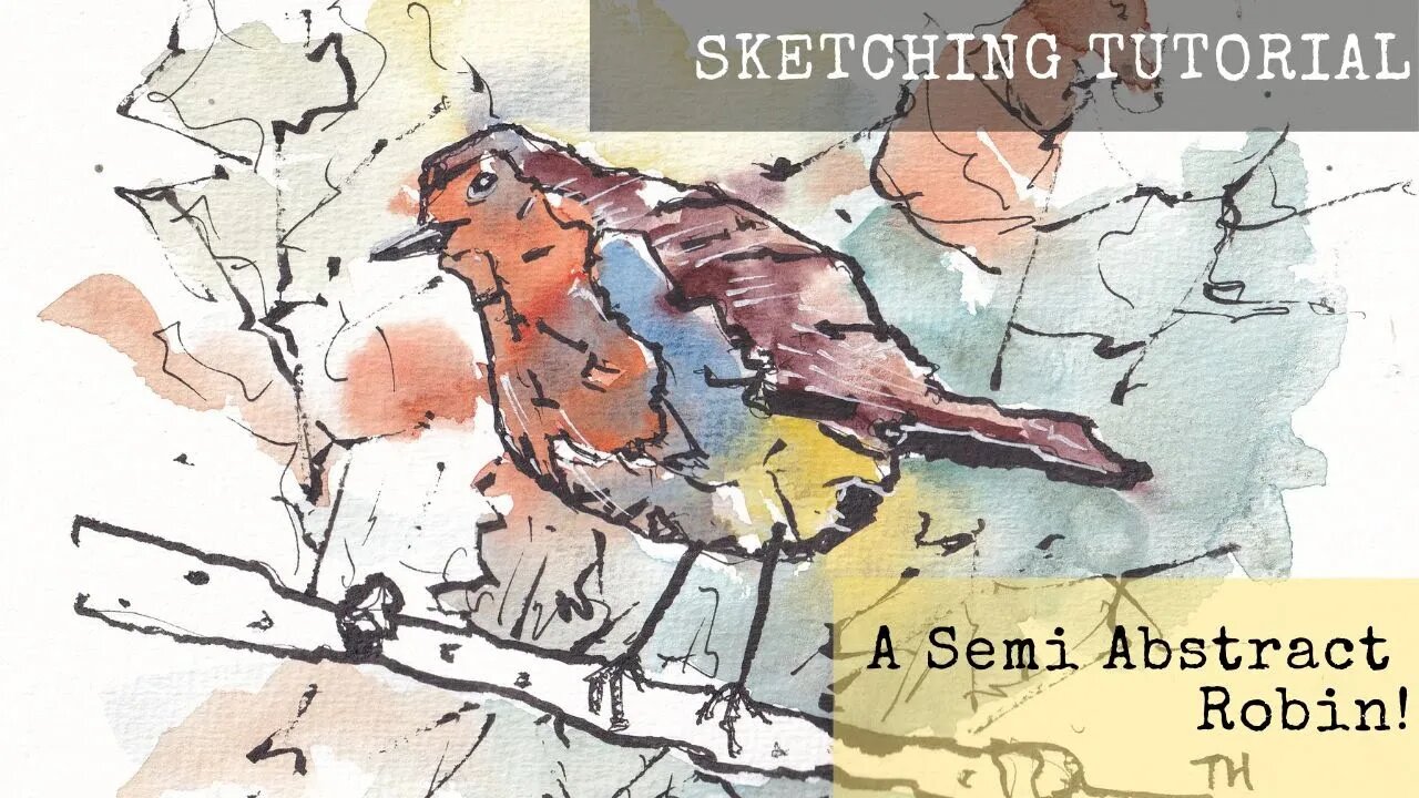 Sketching Birds is EASY TOO!! Semi-Abstract Robin Tutorial