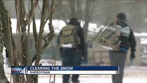 Clearing out the snow in Sheboygan