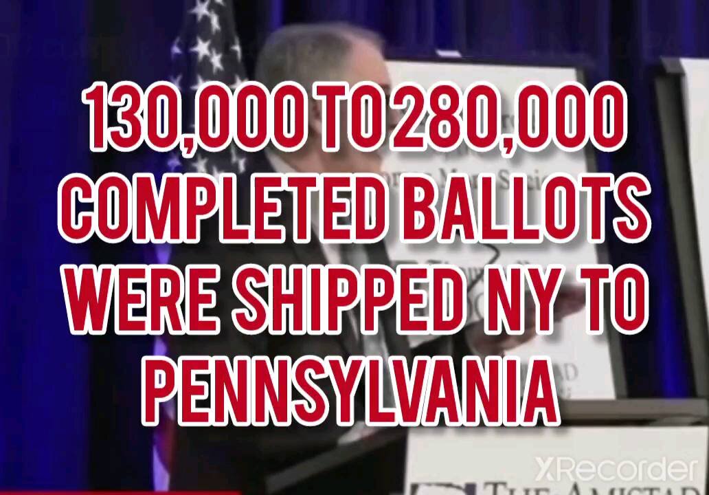 UP TO 280,000 COMPLETED BALLOTS SHIP NY TO PENNSYLVANIA ARE MISSING!