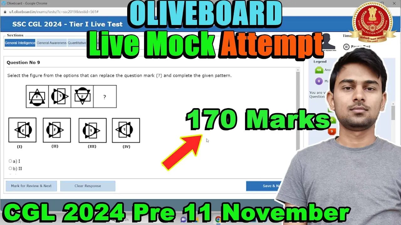 170 Oliveboard SSC CGL 2024 Tier 1 Mock Live Attempt 11 Nov | MEWS Maths #ssc #oliveboard #cgl2024