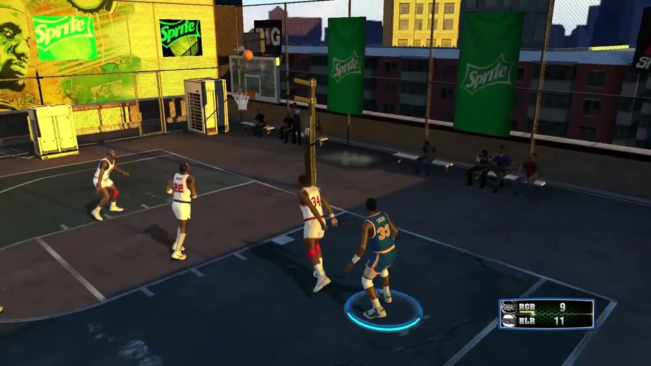 3 on 3: MJ, Akeem Olajuwon and Clyde Drexler vs Patrick Ewing, Dale Ellis and Sidney Moncrief