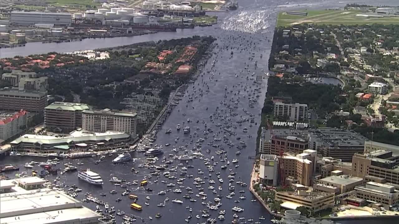 Chopper over the Championship Parade