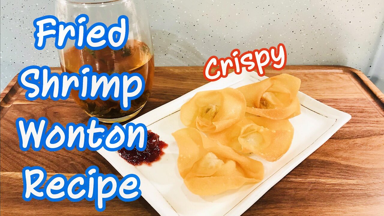 Fried Shrimp Wonton Recipe | How to make crispy wonton at home | Fried Chinese Dumplings